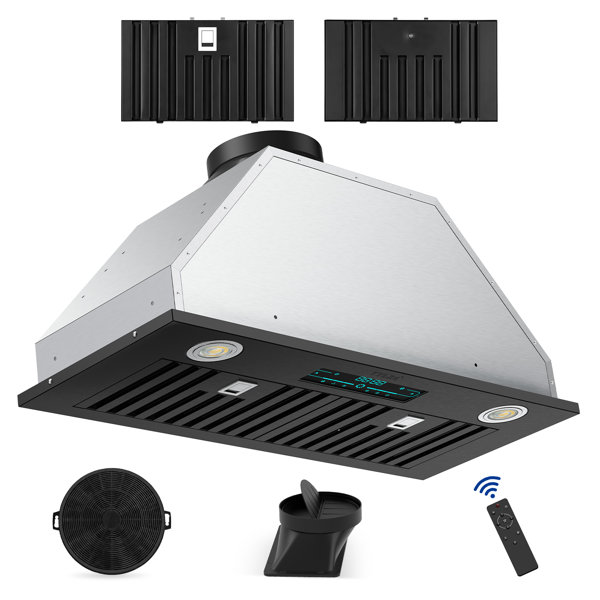 Tylza PowerFlow Series 30" 900 CFM Convertible Insert Range Hood Black